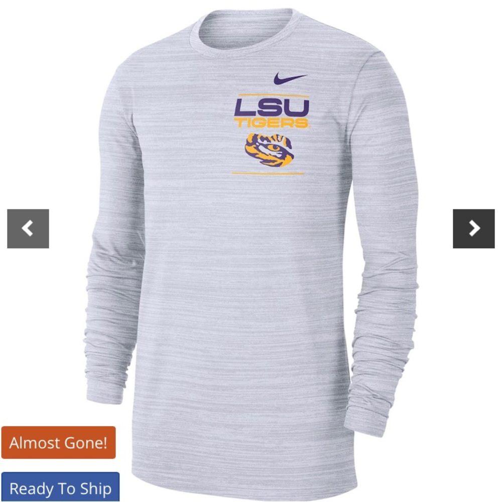 Nike Gray LSU Tigers Long Sleeve Tee